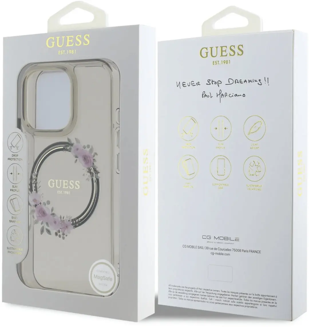 Guess GUHMP16LHFWFCK iPhone 16 Pro Hoesje - MagSafe - Zwart