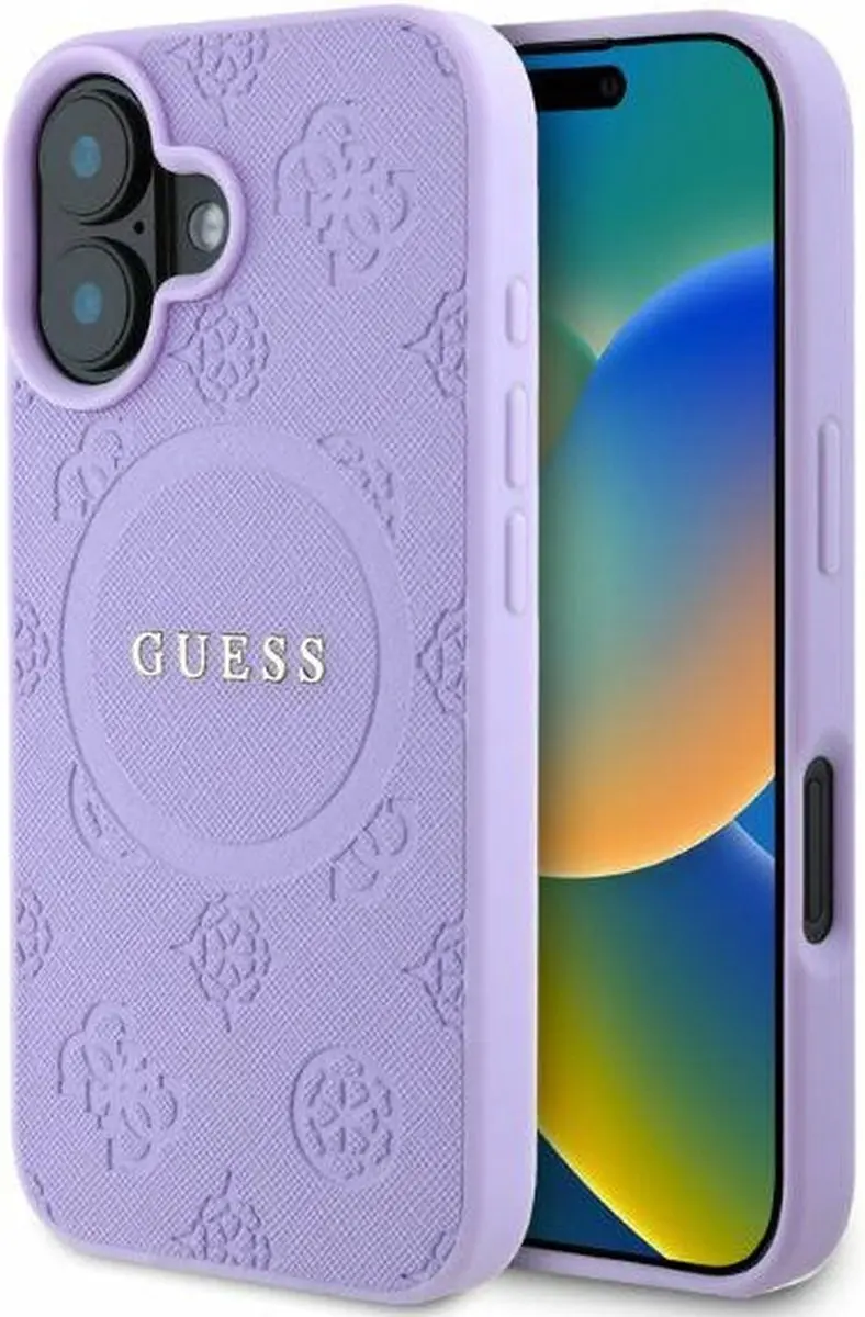GUESS Backcover iPhone 16 MagSafe - Paars - GUHMP16SPSAPSMEU