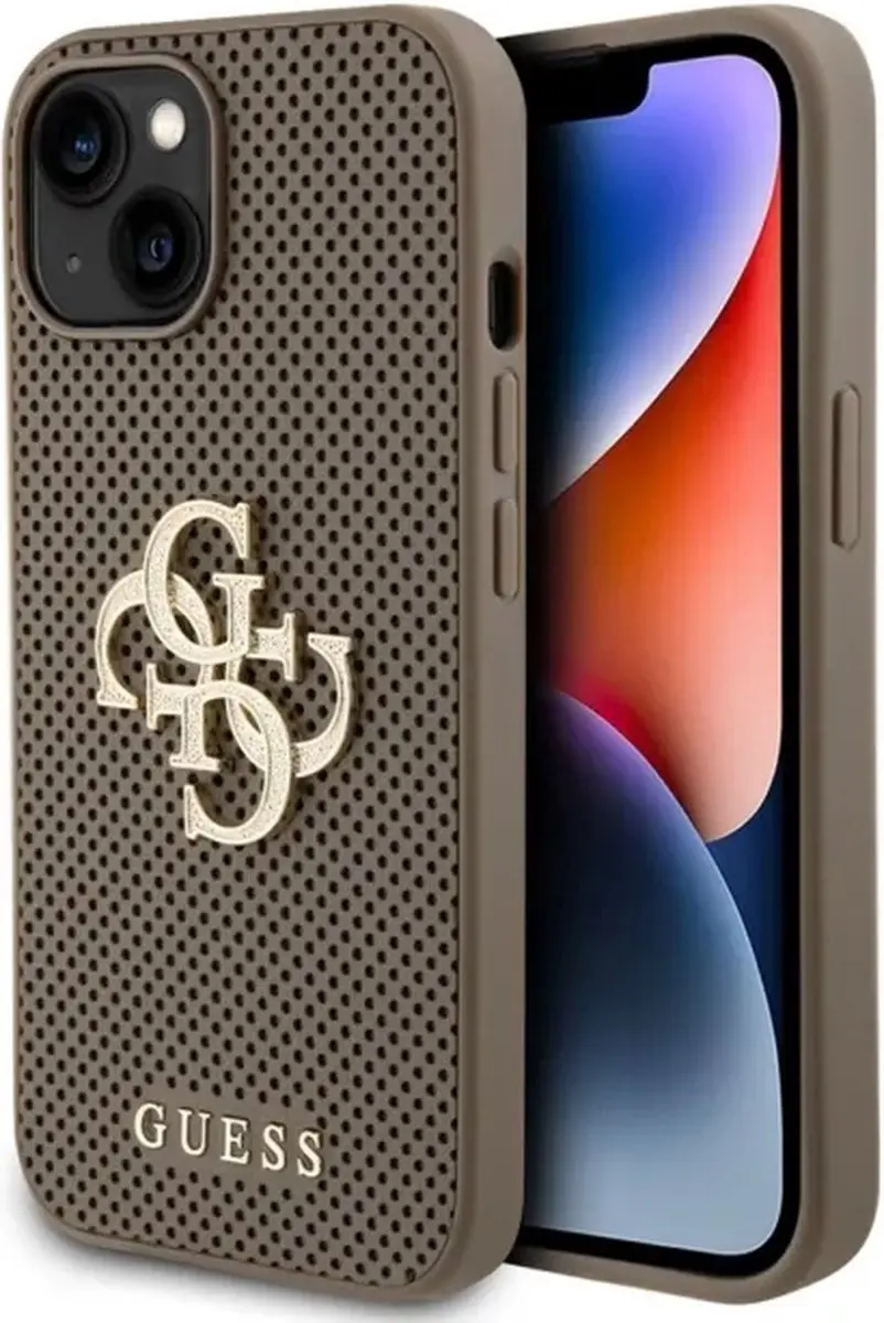Guess Perforated Hoesje iPhone 15 - Taupe