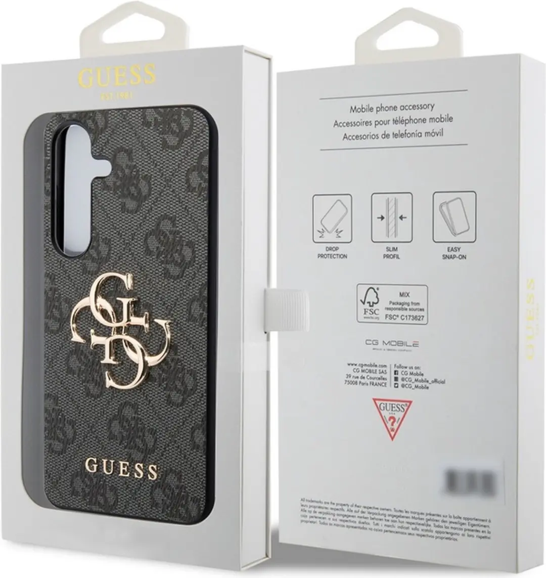 GUESS 4G Metal Logo Back Case GUHCS24S4GMGGR - Samsung Galaxy S24 - Grijs - afbeelding 6 van 6