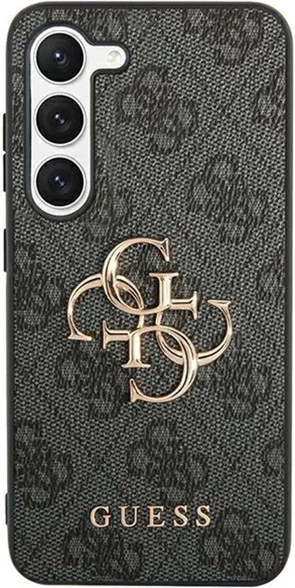 GUESS 4G Metal Logo Back Case GUHCS24S4GMGGR - Samsung Galaxy S24 - Grijs
