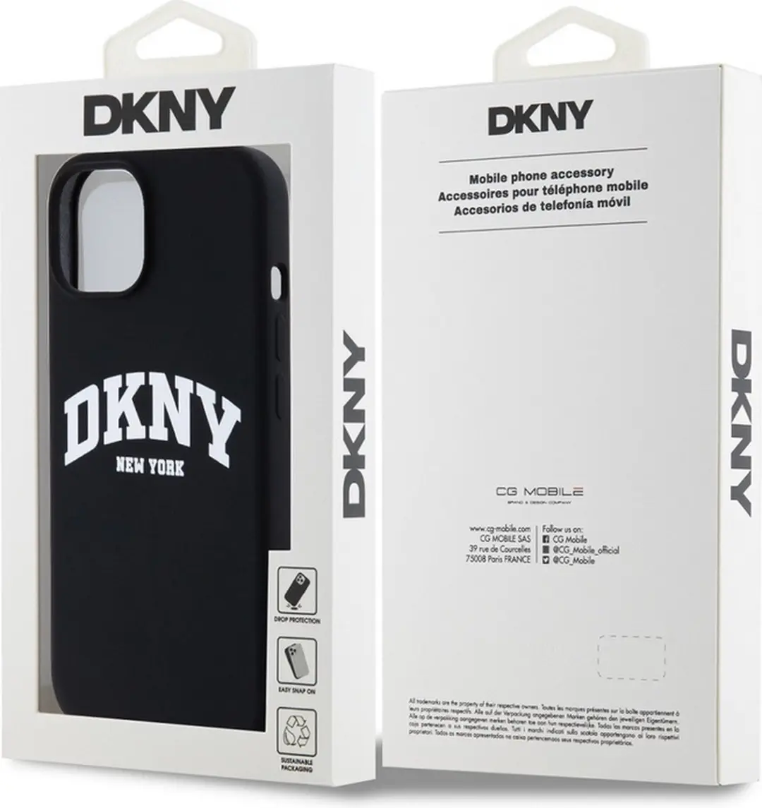 DKNY Silicone Arch Logo Back Case DKHMP14SSNYACH - iPhone 14 - Zwart