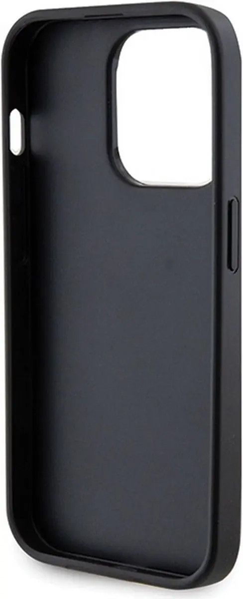 GUESS Strass Metal Logo Back Case - iPhone 13 Pro Max - Zwart