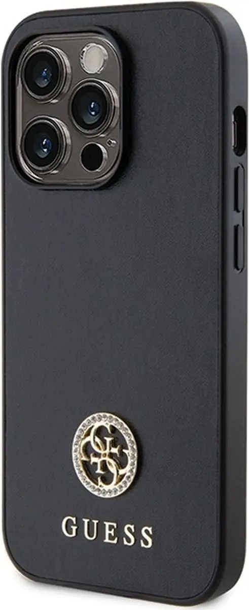 GUESS Strass Metal Logo Back Case - iPhone 13 Pro Max - Zwart - afbeelding 6 van 6