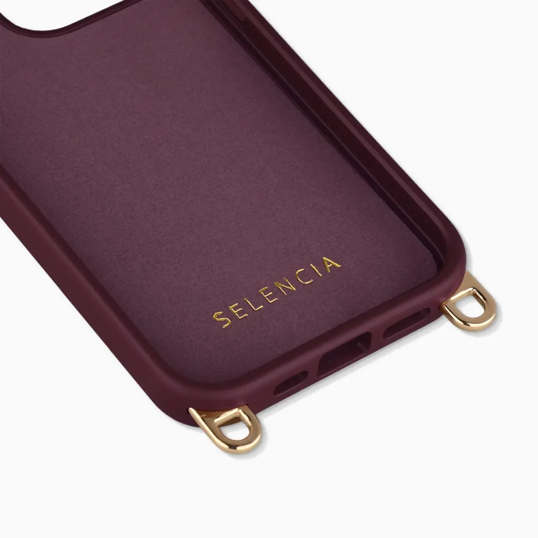 Selencia Hoesje iPhone 14 Pro Rivièra - Bold Burgundy - MagSafe - afbeelding 6 van 6