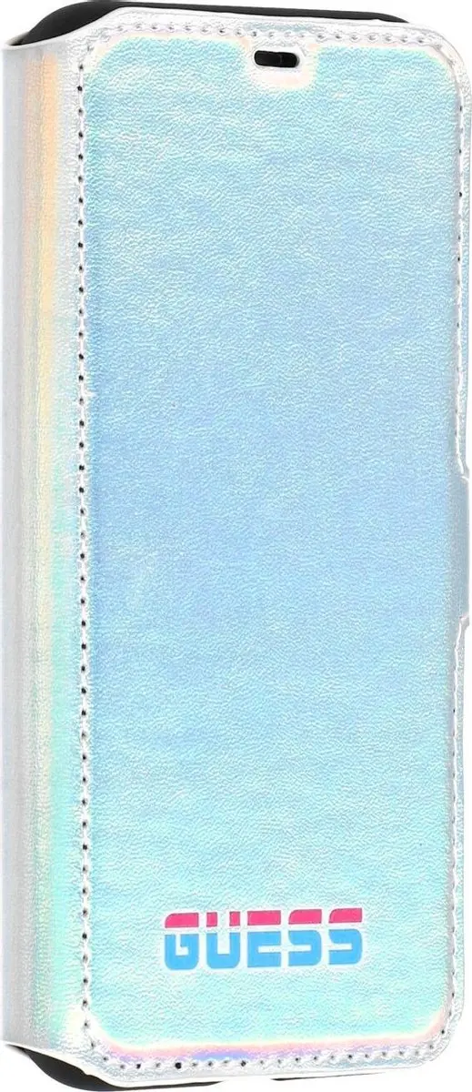 GUESS iPhone 11 Pro Hoesje - Effen Zilver - Kunstleer - 3 Pasjes