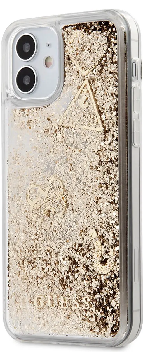 GUESS iPhone 12 Mini Hoesje - Glitter Goud - 3700740481240