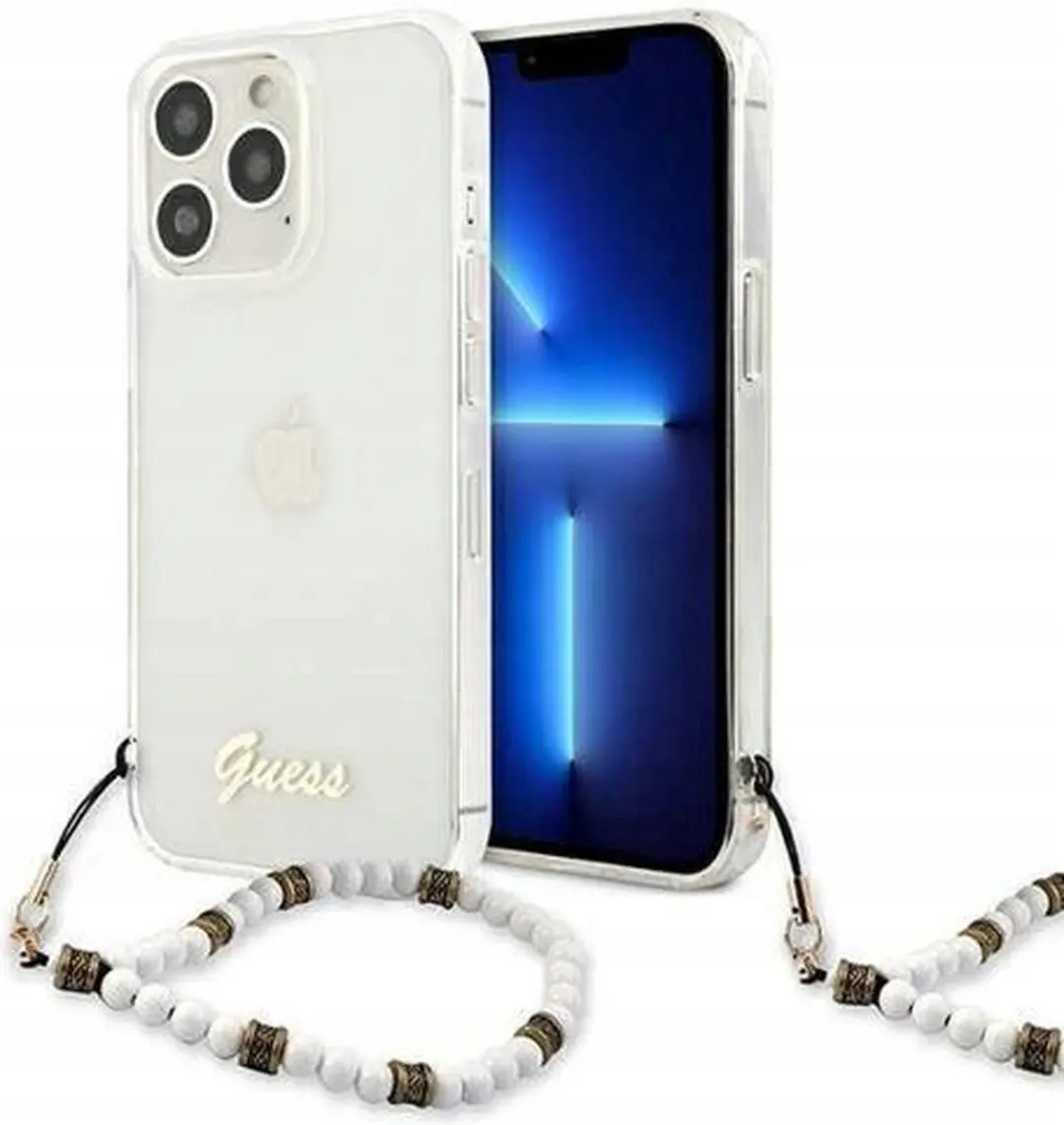 Guess PC Script Back Case - iPhone 13 Pro - Transparant met Witte Parels - afbeelding 6 van 6