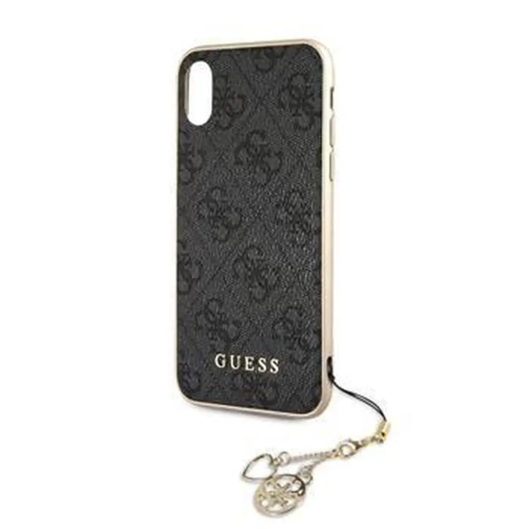 Guess Back Cover iPhone XR - Siliconen Rand - Grijs