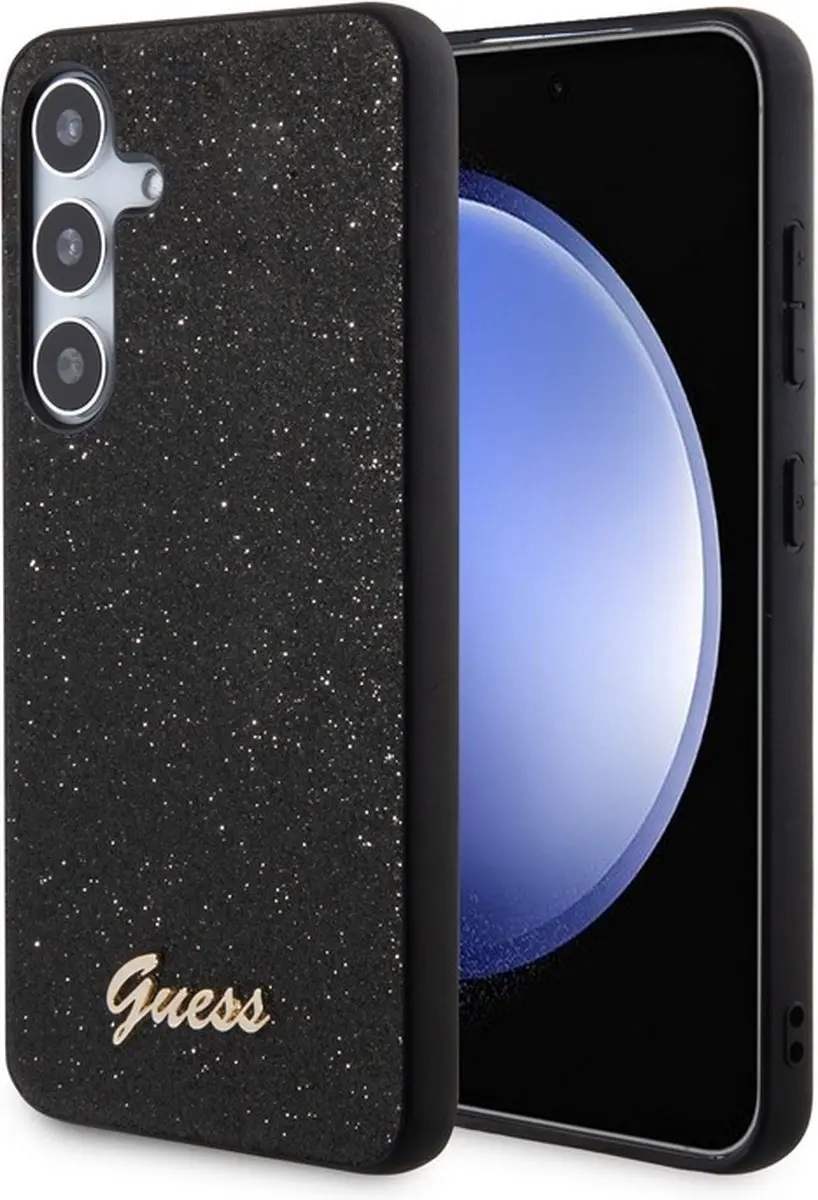 GUESS Glitter Back Case Zwart - Samsung Galaxy S24 Plus