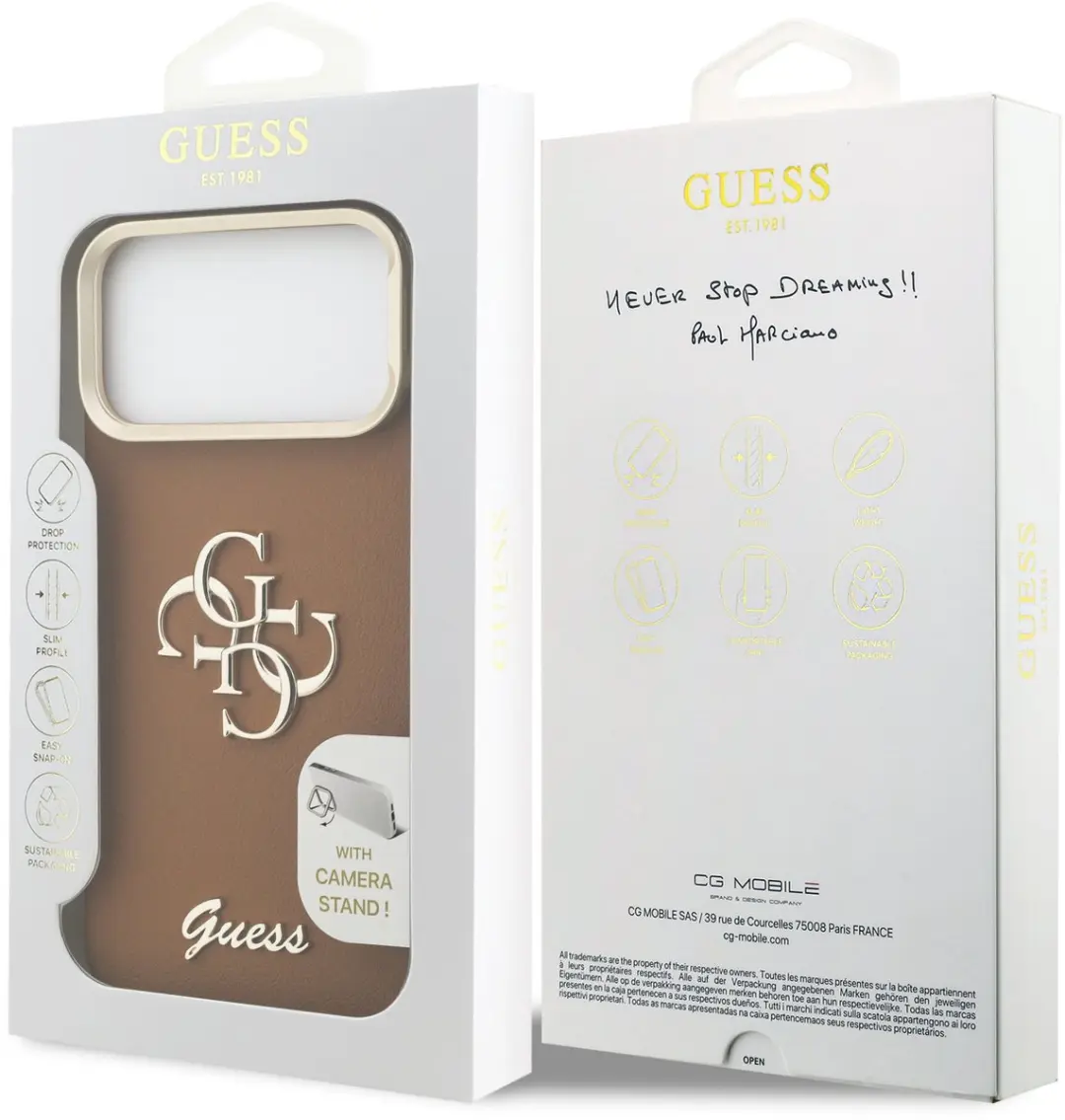 Guess 4G Logo Hoesje iPhone 17 Pro Max - Bruin