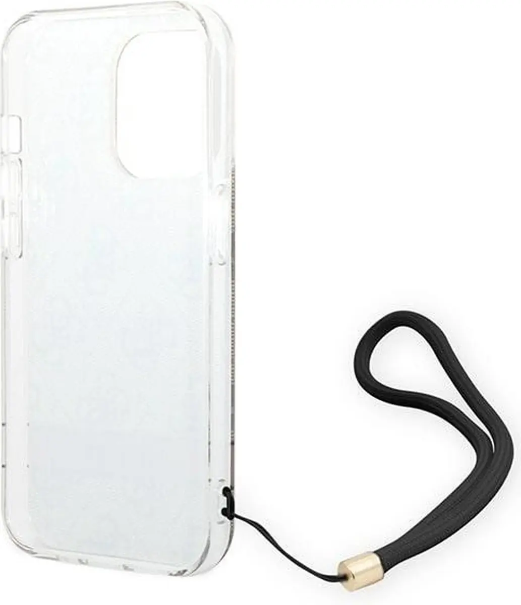 GUESS 4G Printed Back Case met Strap - iPhone 14 Pro - Bruin