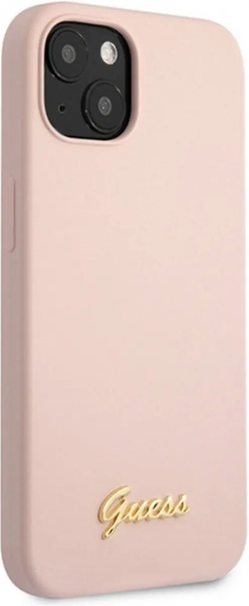 Guess Silicone Retro Back Case Roze - iPhone 13
