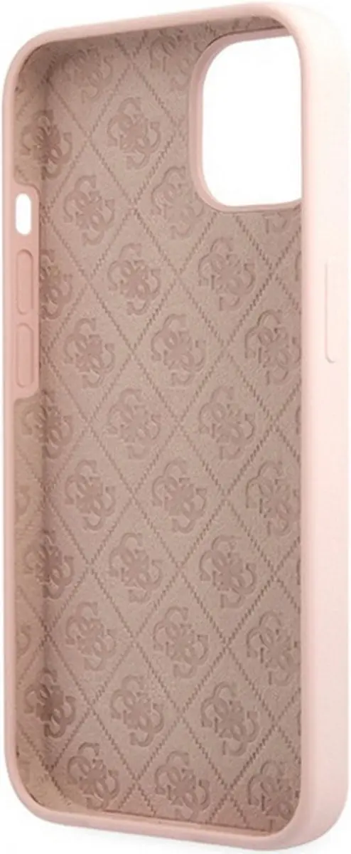 Guess Silicone Retro Back Case Roze - iPhone 13