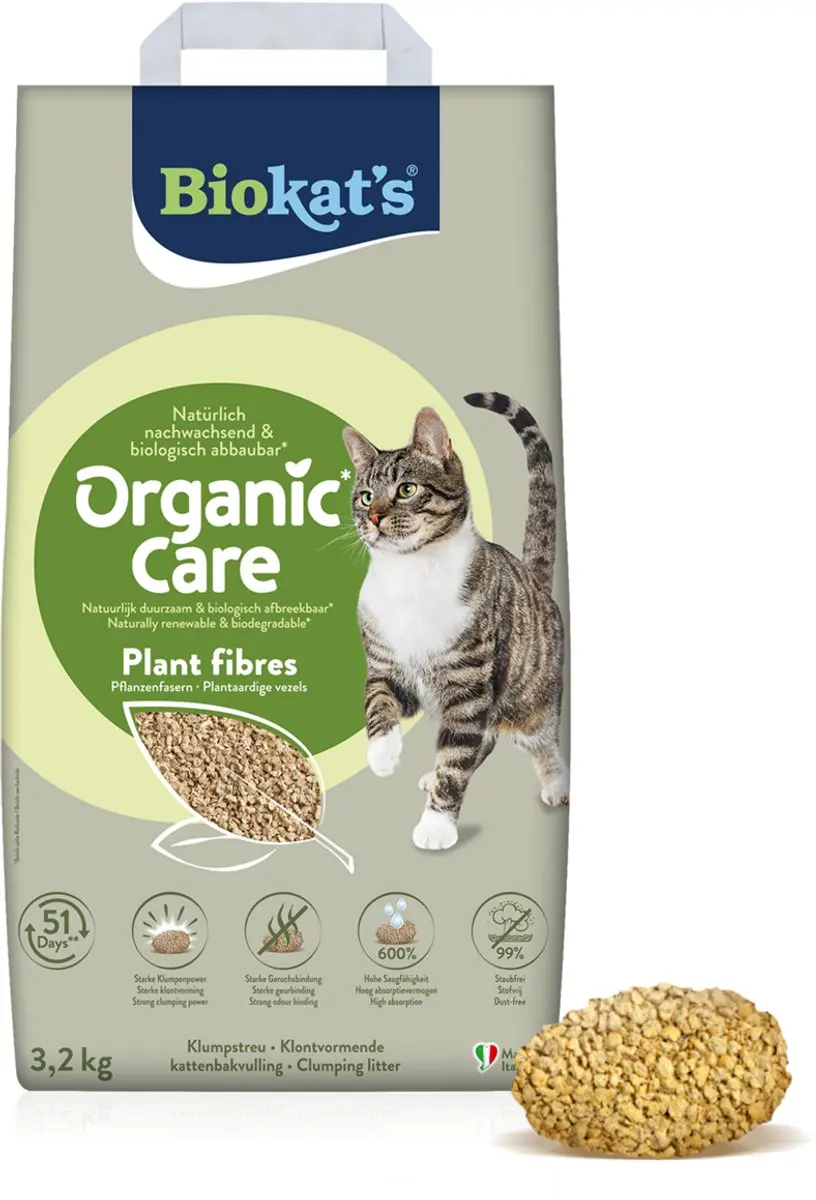 Biokat's Organic Care Plantvezels Kattenbakvulling 3,2kg