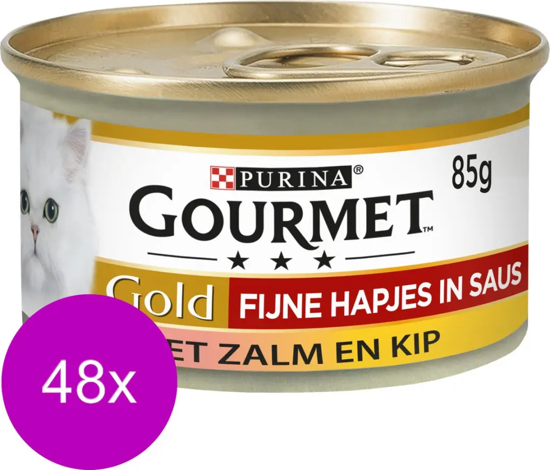 Gourmet Gold Fijne Hap Zalm/Kip Kattenvoer