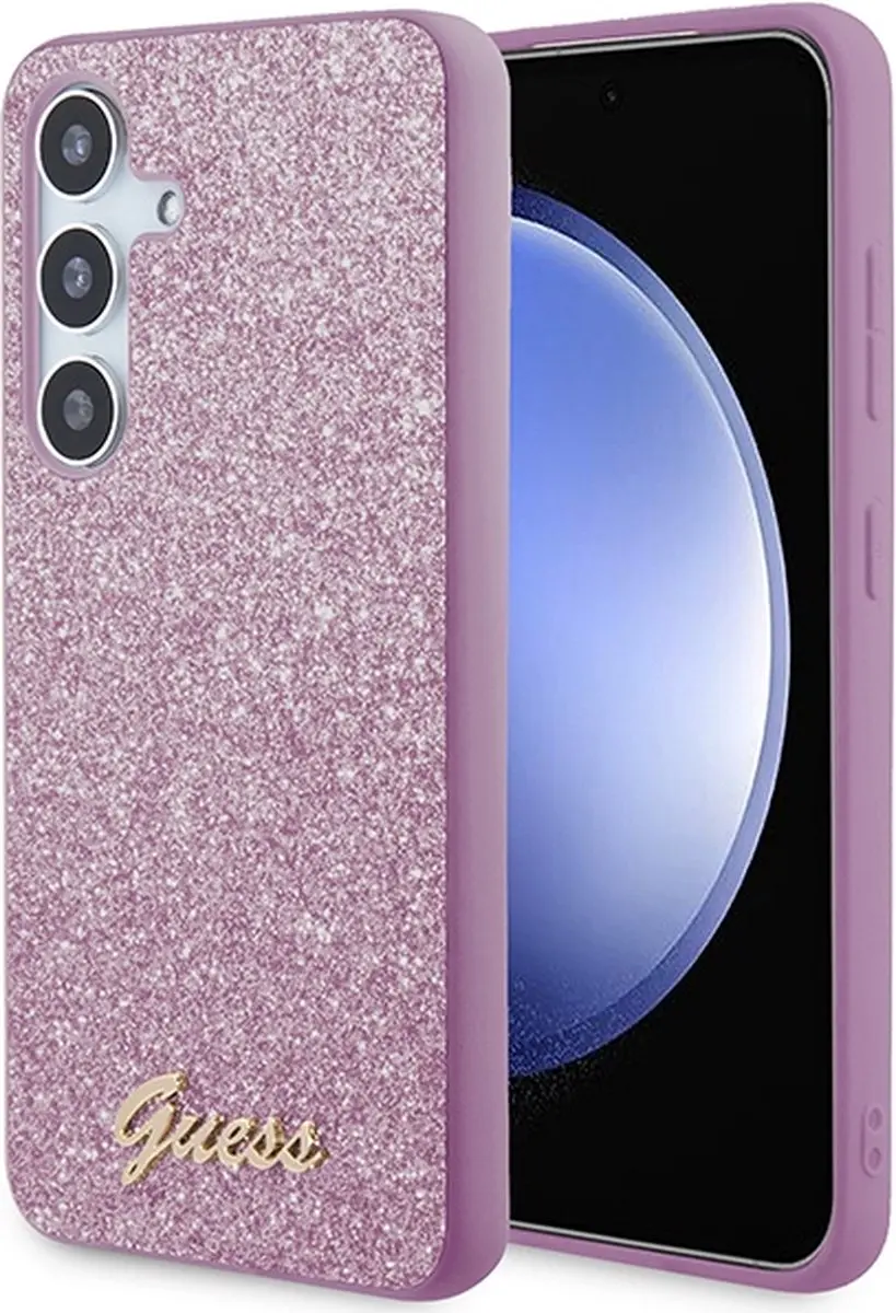 GUESS Glitter Back Case Samsung Galaxy S24 - Paars