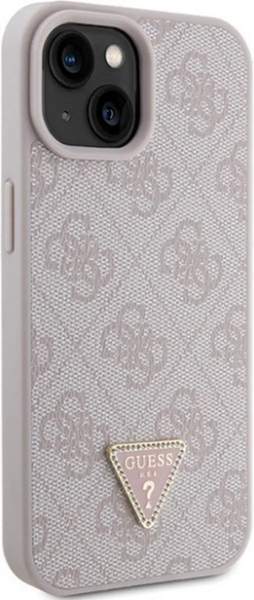 GUESS 4G Triangle Logo Hoesje iPhone 15 - Roze