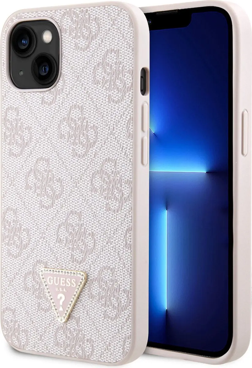 GUESS 4G Triangle Logo Hoesje iPhone 15 - Roze