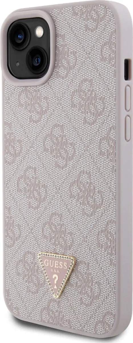 GUESS 4G Triangle Logo Hoesje iPhone 15 - Roze