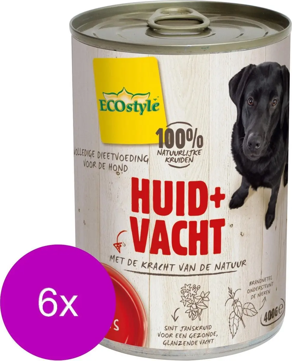 Vitastyle Blik Huid + Vacht Hondenvoer 6 x 400g
