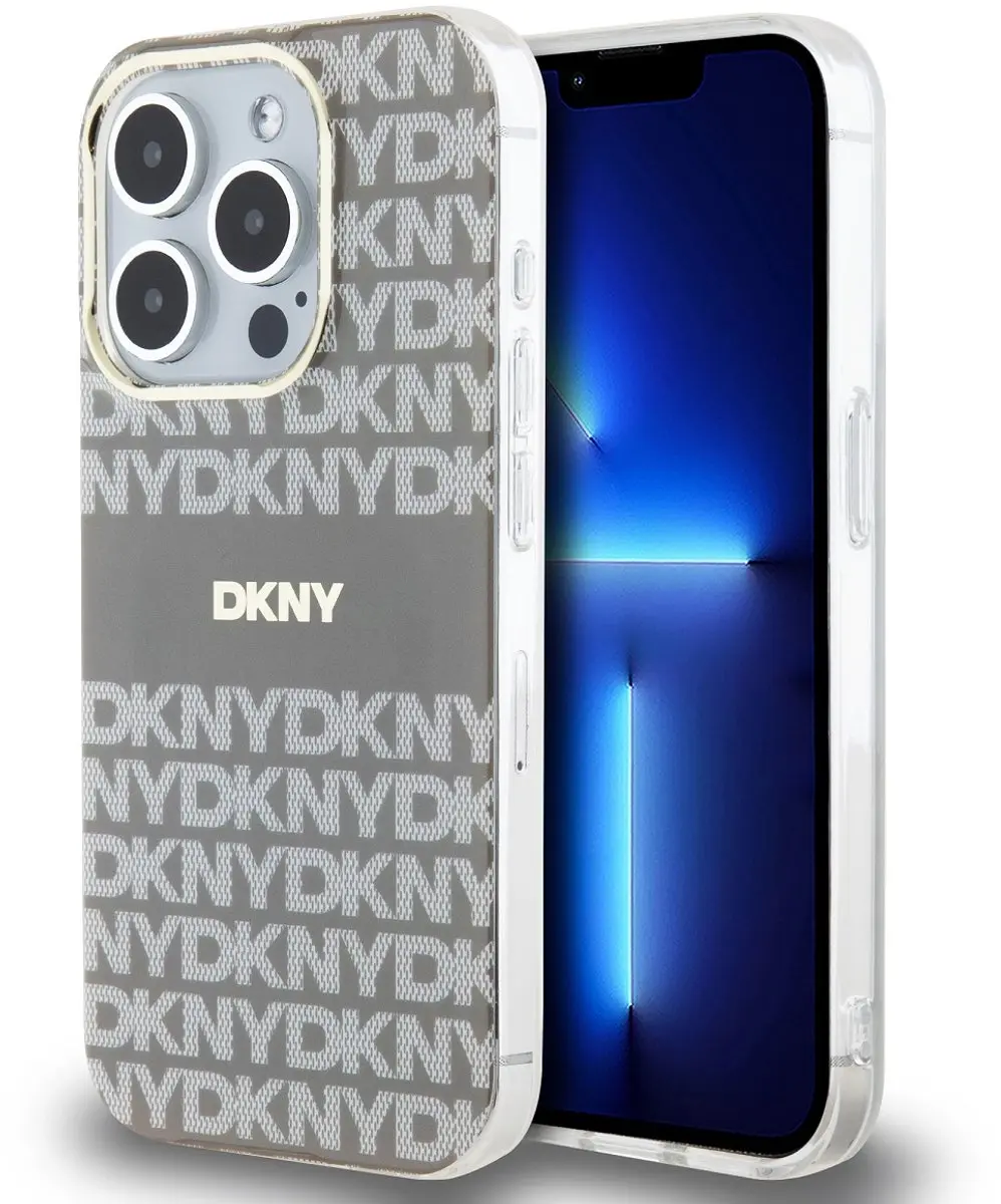 DKNY iPhone 14 Pro Max Hoesje MagSafe Beige DKHMP14XHRHSEE