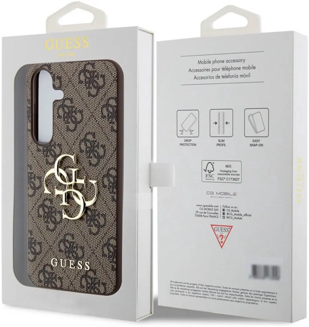 GUESS GUHCS24M4GMGBR Hoesje - Samsung Galaxy S24 Plus - Bruin - afbeelding 6 van 6