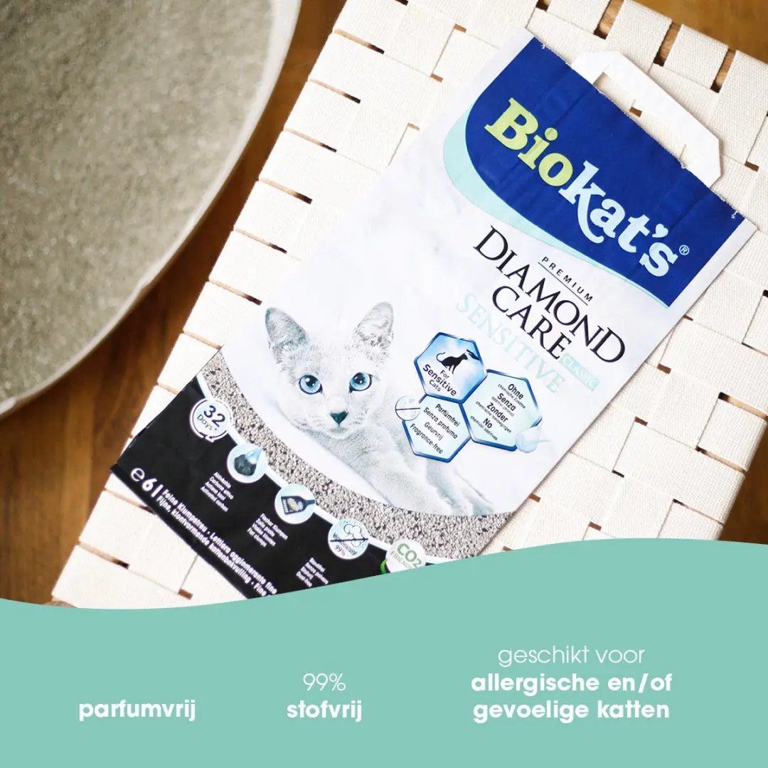 Biokat's Diamond Care Sensitive Kattenbakvulling 6L - Klontvormend
