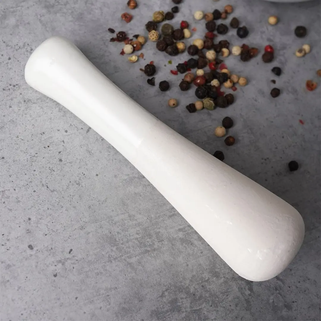 Excellent Houseware Vijzel en Mortel Aardewerk Ø12cm - Crème - afbeelding 6 van 6