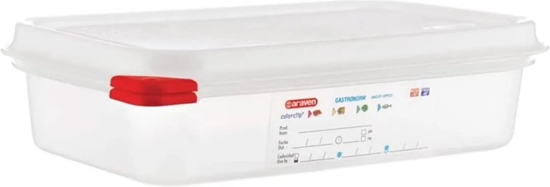 Araven GN1/4 Voedselcontainer 1,8ltr - Rood