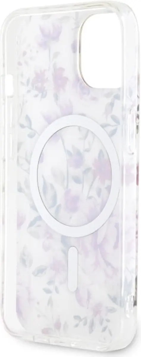 GUESS Flower MagSafe Back Case - iPhone 14 - Transparant