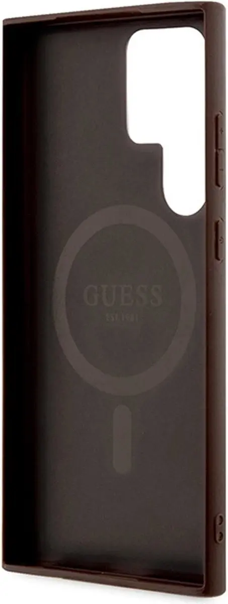 GUESS 4G Back Case MagSafe - Samsung Galaxy S24 Ultra - Bruin