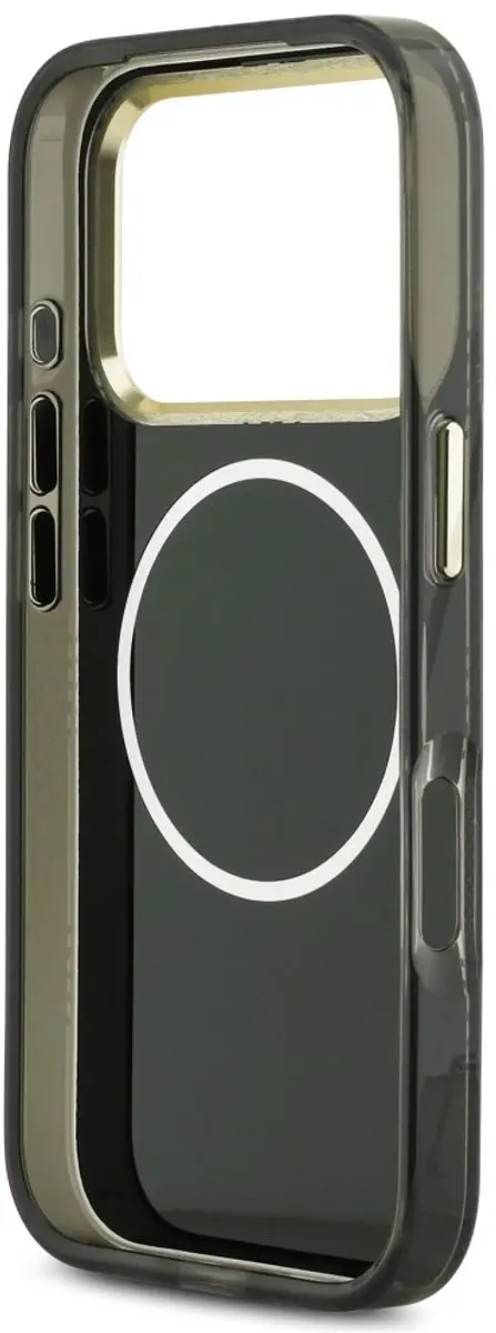 Guess GUHMP17SIPMPLBK Hoesje iPhone 17 Pro - MagSafe - Goud/Zwart