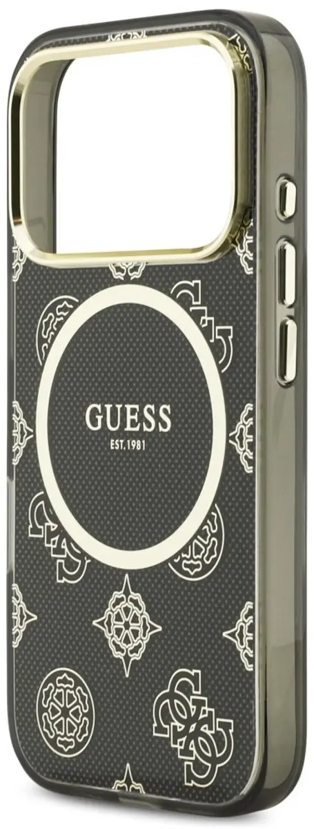 Guess GUHMP17SIPMPLBK Hoesje iPhone 17 Pro - MagSafe - Goud/Zwart