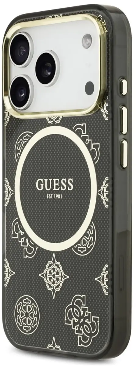 Guess GUHMP17SIPMPLBK Hoesje iPhone 17 Pro - MagSafe - Goud/Zwart
