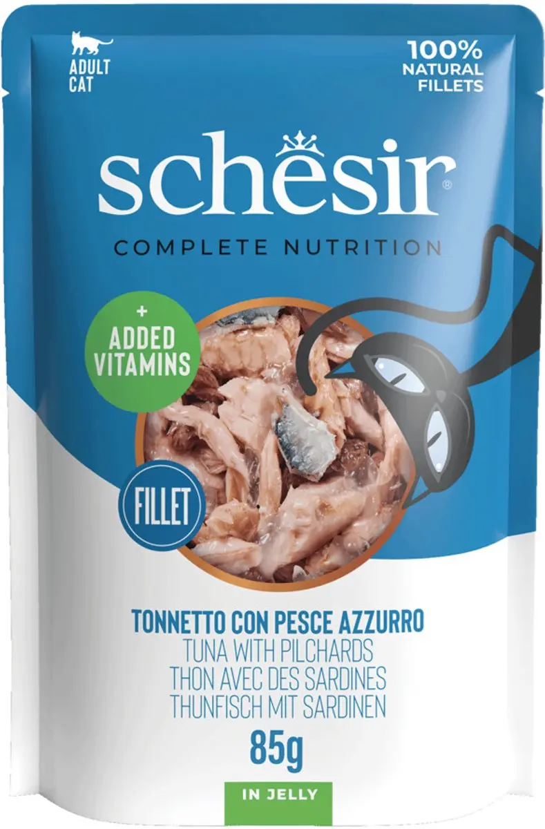 Schesir Kattenvoer Tonijn & Sardines in Gelei