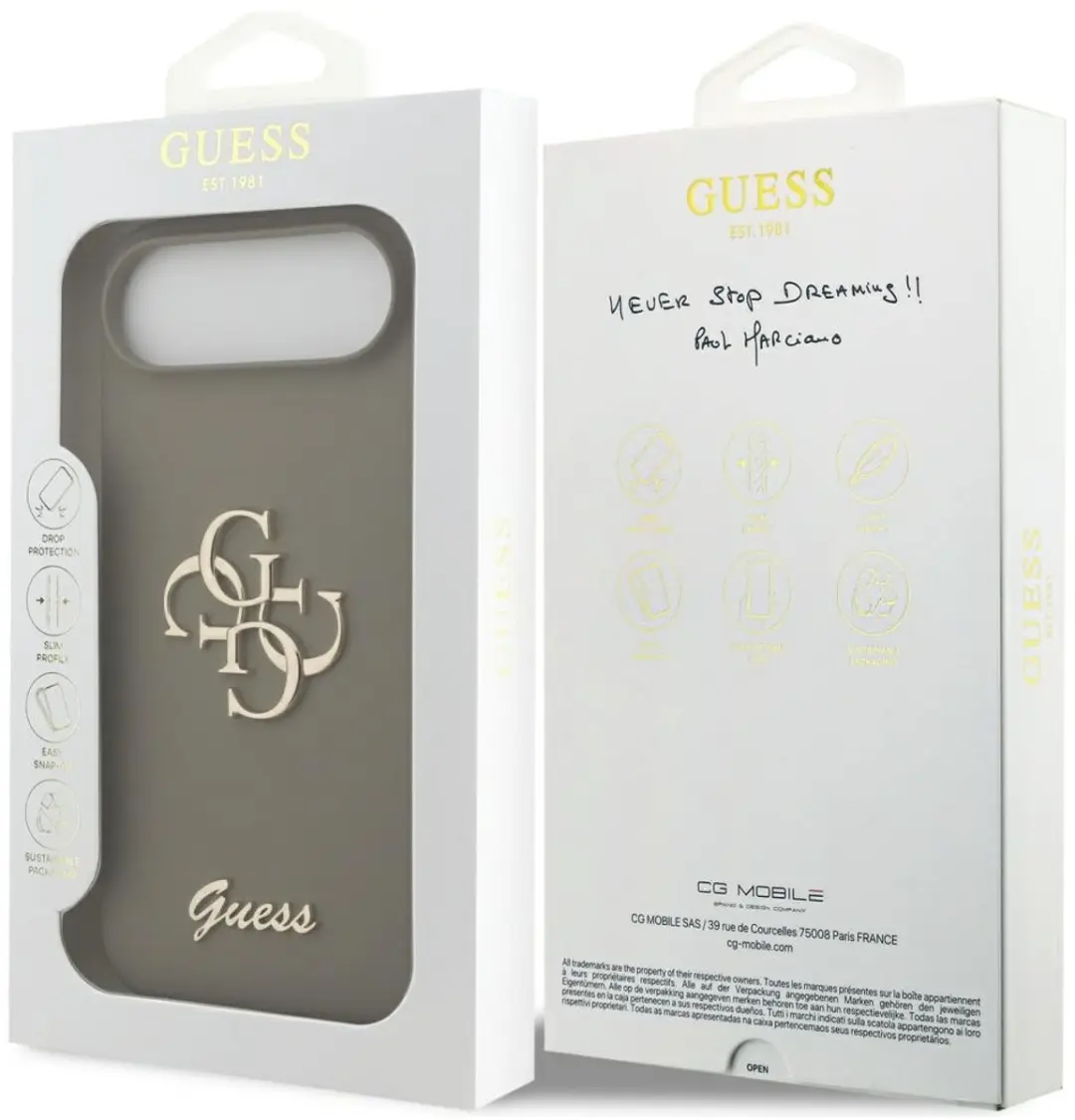 GUESS Silicone Big 4G Script Case - iPhone Air - 1 Pasje - Zwart