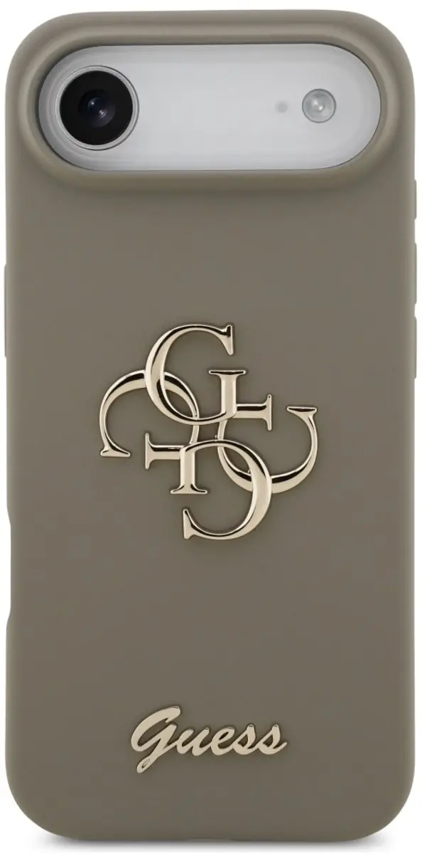 GUESS Silicone Big 4G Script Case - iPhone Air - 1 Pasje - Zwart