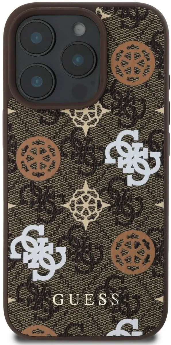 Guess Peony iPhone 16 Pro Hoesje - Bruin - Magsafe