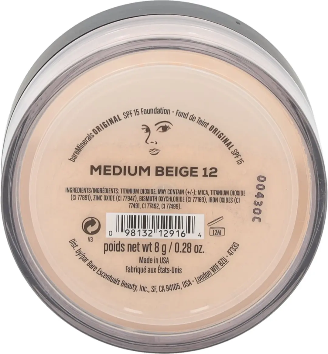Bareminerals Original Poeder Makeup 12-Medium Beige SPF 15 - 8g