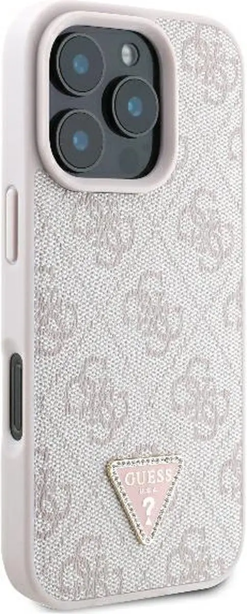 Guess GUHCP16LP4TDSCPP iPhone 16 Pro Hoesje - Roze Leder - Strass Crossbody - afbeelding 6 van 6