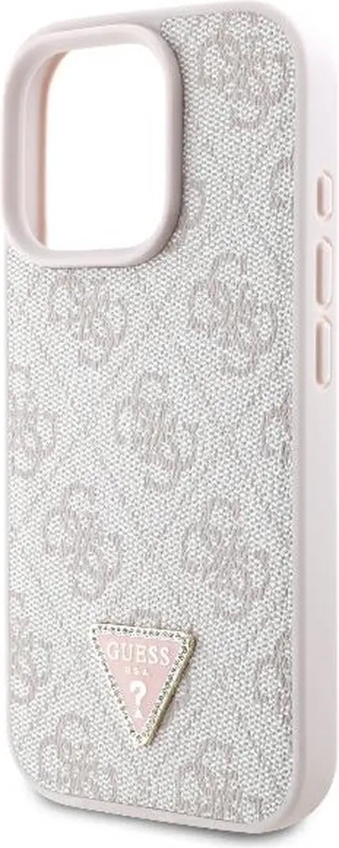 Guess GUHCP16LP4TDSCPP iPhone 16 Pro Hoesje - Roze Leder - Strass Crossbody
