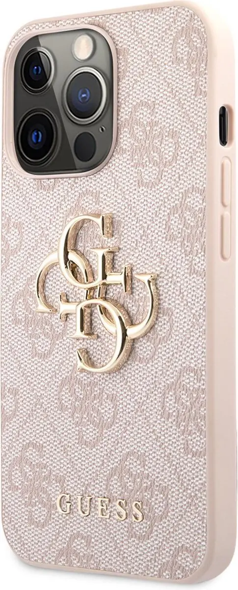 GUESS Golden Logo Backcase iPhone 13 Pro - Roze