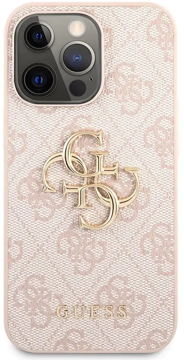 GUESS Backcase Hoesje iPhone 13 Pro - Roze - Kunstleer - MagSafe