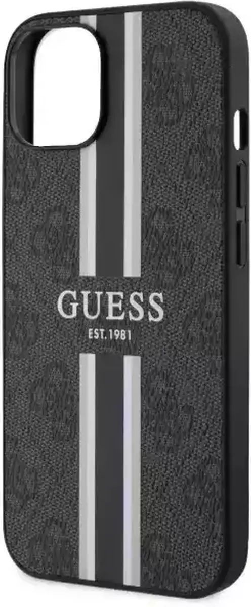GUESS 4G Printed Stripe Back Case - iPhone 14 - MagSafe - Zwart - afbeelding 6 van 6