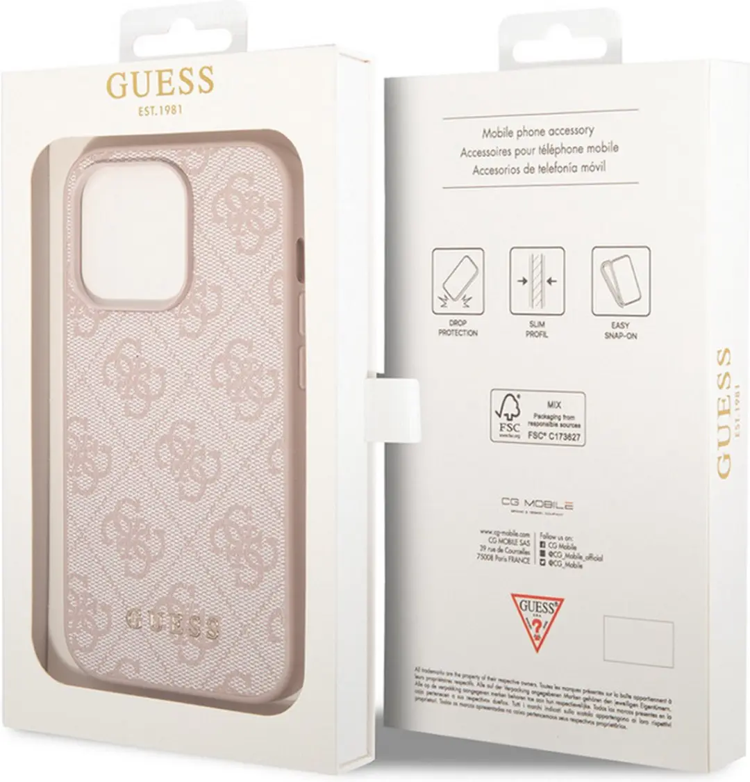 GUESS 4G Back Case iPhone 14 Pro - Roze - afbeelding 4 van 6