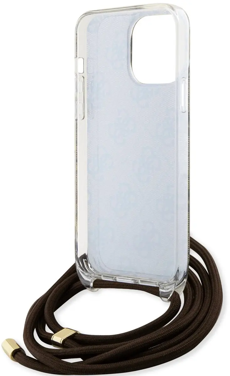 GUESS 4G Printed Crossbody Hoesje iPhone 15 Pro Max - Bruin