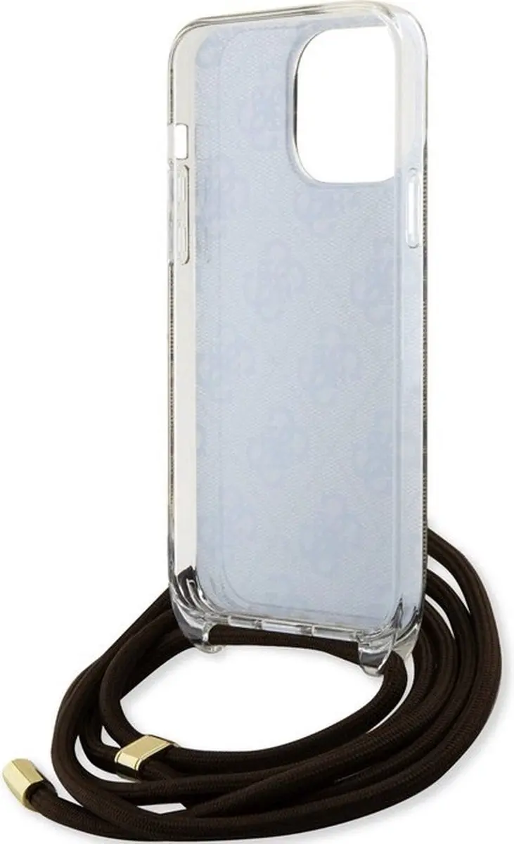 GUESS 4G Printed Crossbody Hoesje iPhone 15 Pro Max - Bruin