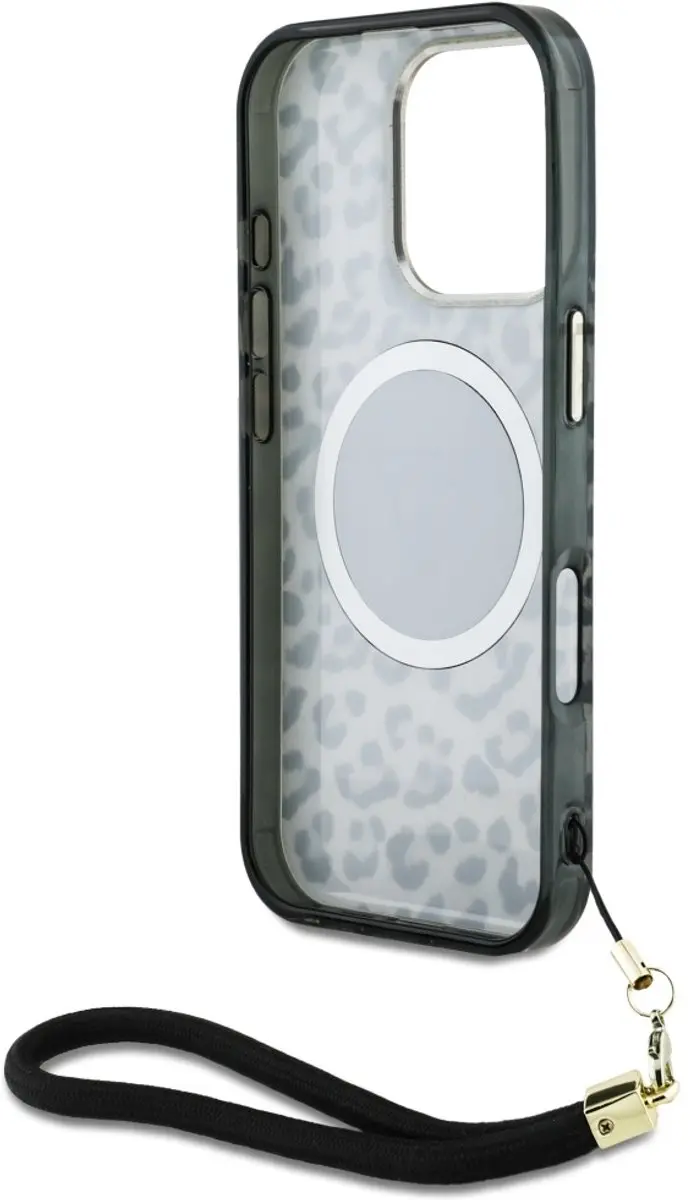 GUESS Case Leopard Driehoekige Koordband iPhone 16 Pro - Transparent - afbeelding 6 van 6