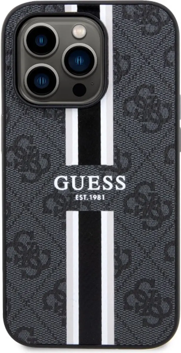 GUESS 4G Printed Stripe Back Case - iPhone 14 Pro - Zwart - afbeelding 6 van 6